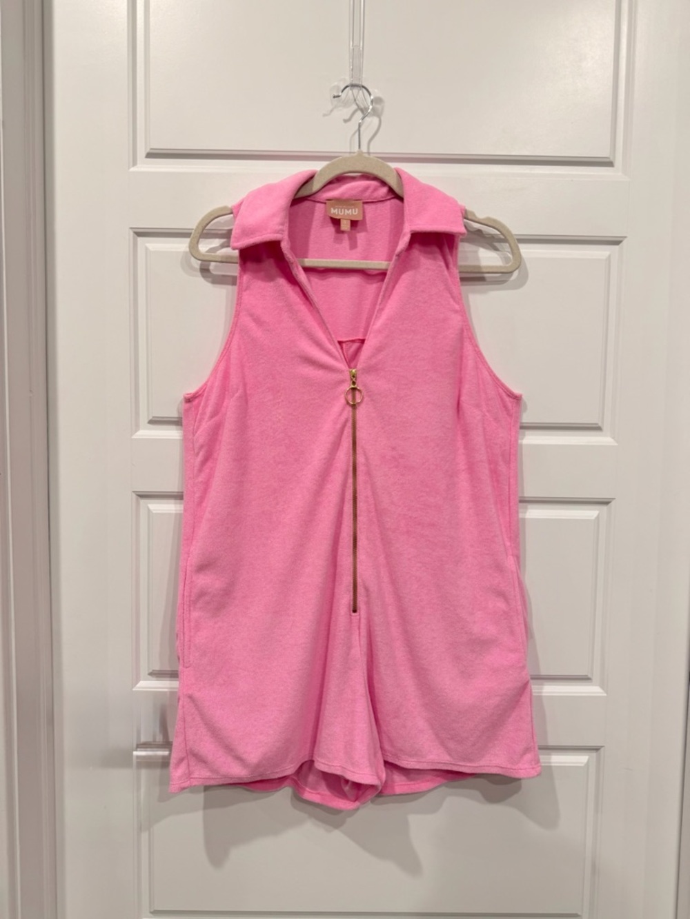 Show Me Your Mumu Reno Pink Terry Romper Oversized Beach Cover Up Size S Summer